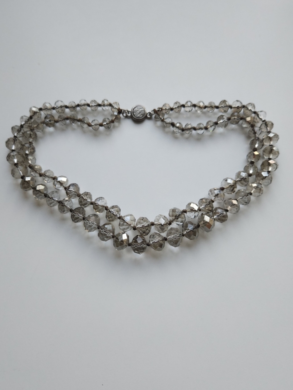 Vintage Clear Crystal Double Strand Designer Necklace